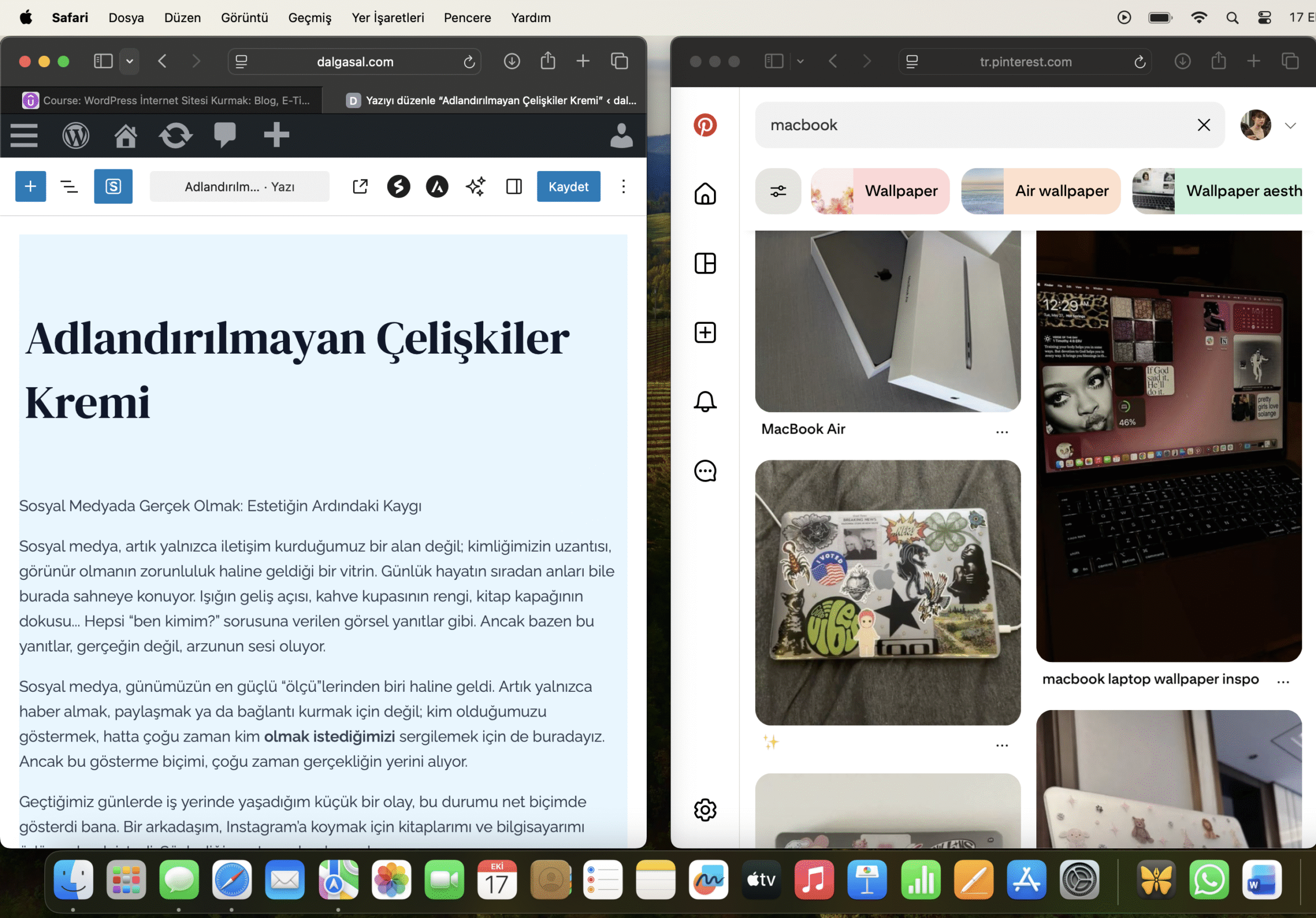 estetik kaygılar, MacBook, adlandırılmayan çelişkiler kremi